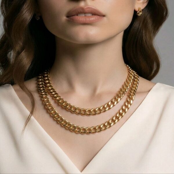 Saf Altın Modern Küba Zincir